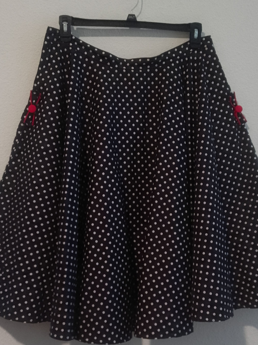 Rockabilly Polka Dot Circle Skirt with Pockets